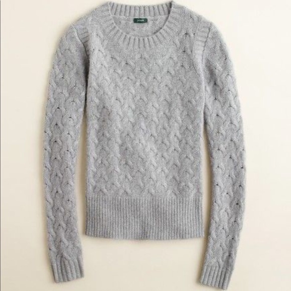 J Crew Honeycomb Grey Crew Neck Sweater Size XS - Picture 4 of 4